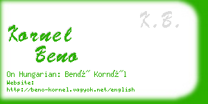kornel beno business card